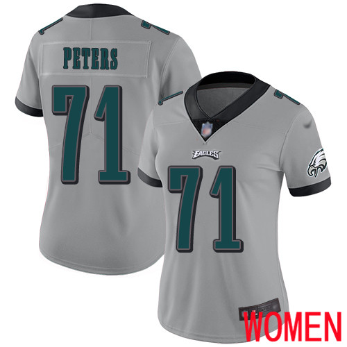 Women Philadelphia Eagles #71 Jason Peters Limited Silver Inverted Legend NFL Jersey Football
